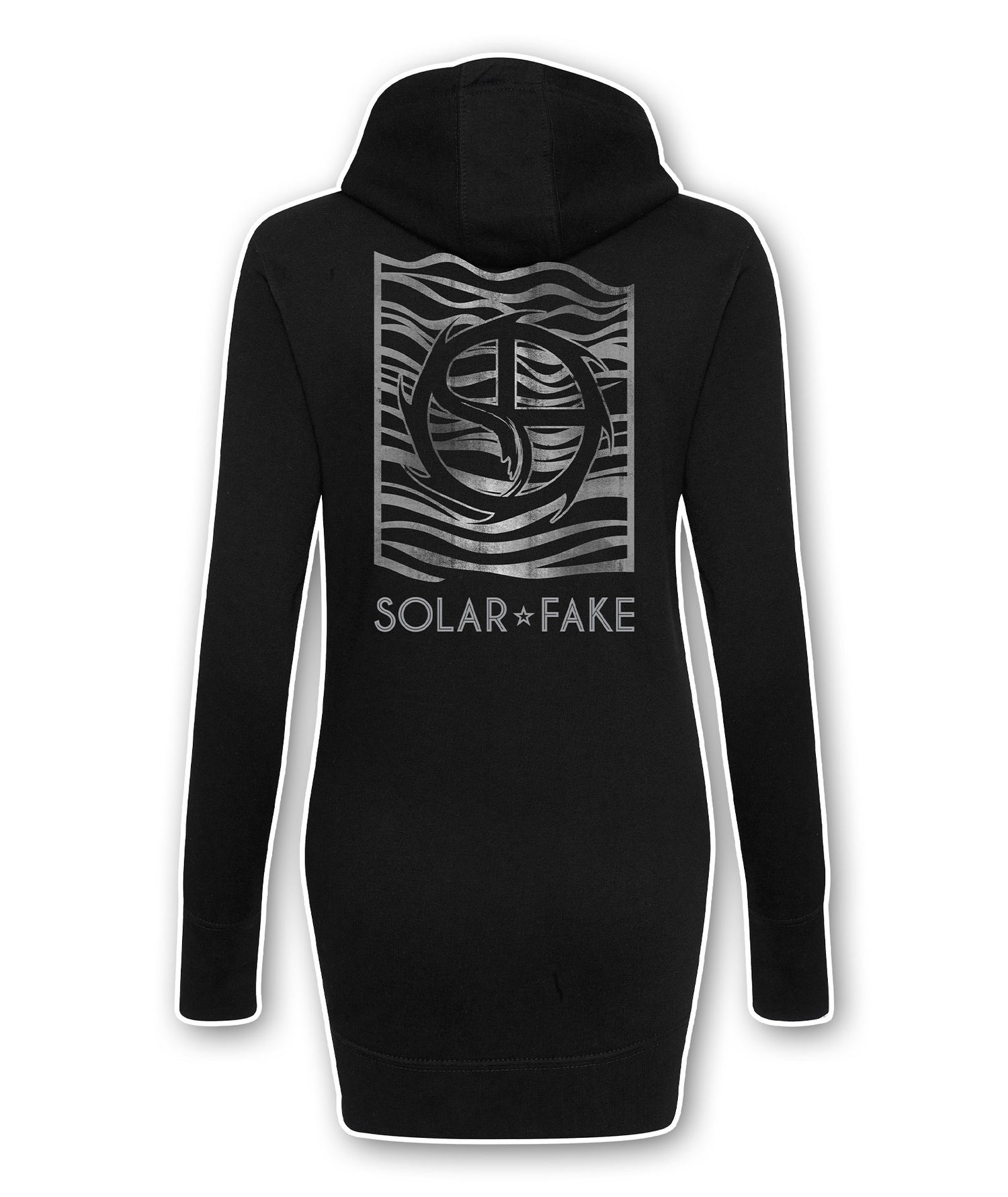 Women's Long Hoodie "Silver Waves"