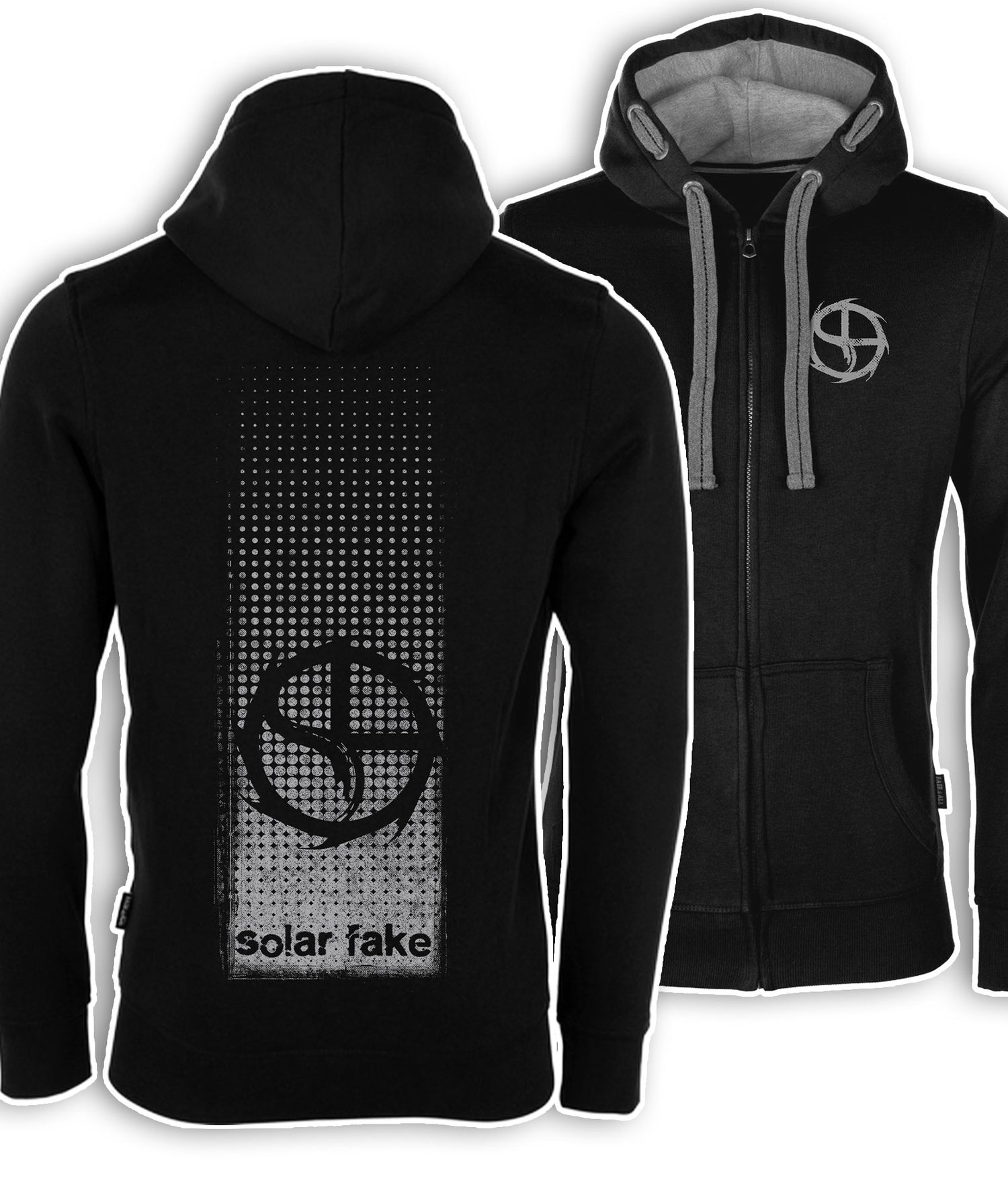 Men's Zip Hoodie Black / Grey