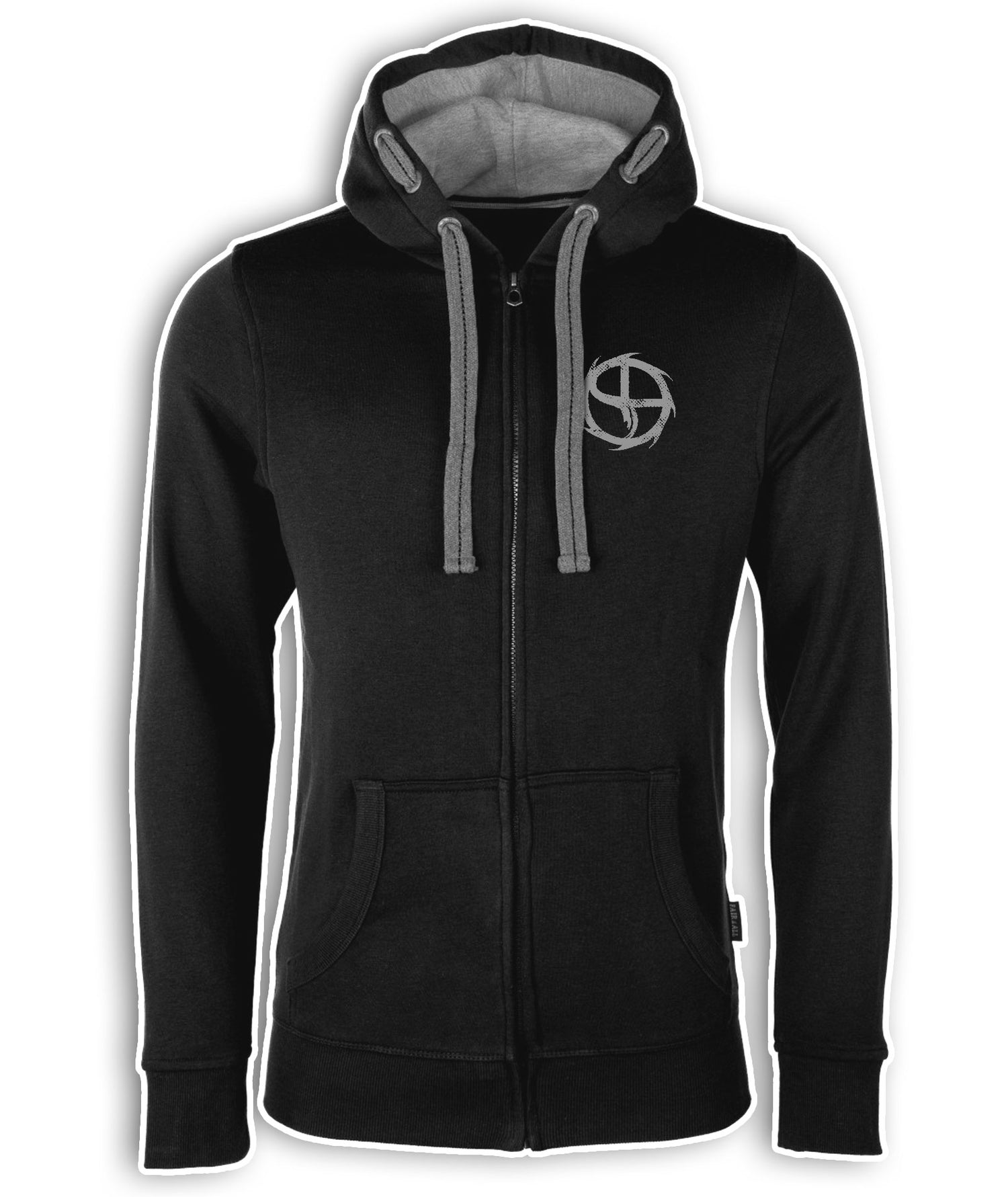 Men's Zip Hoodie Black / Grey