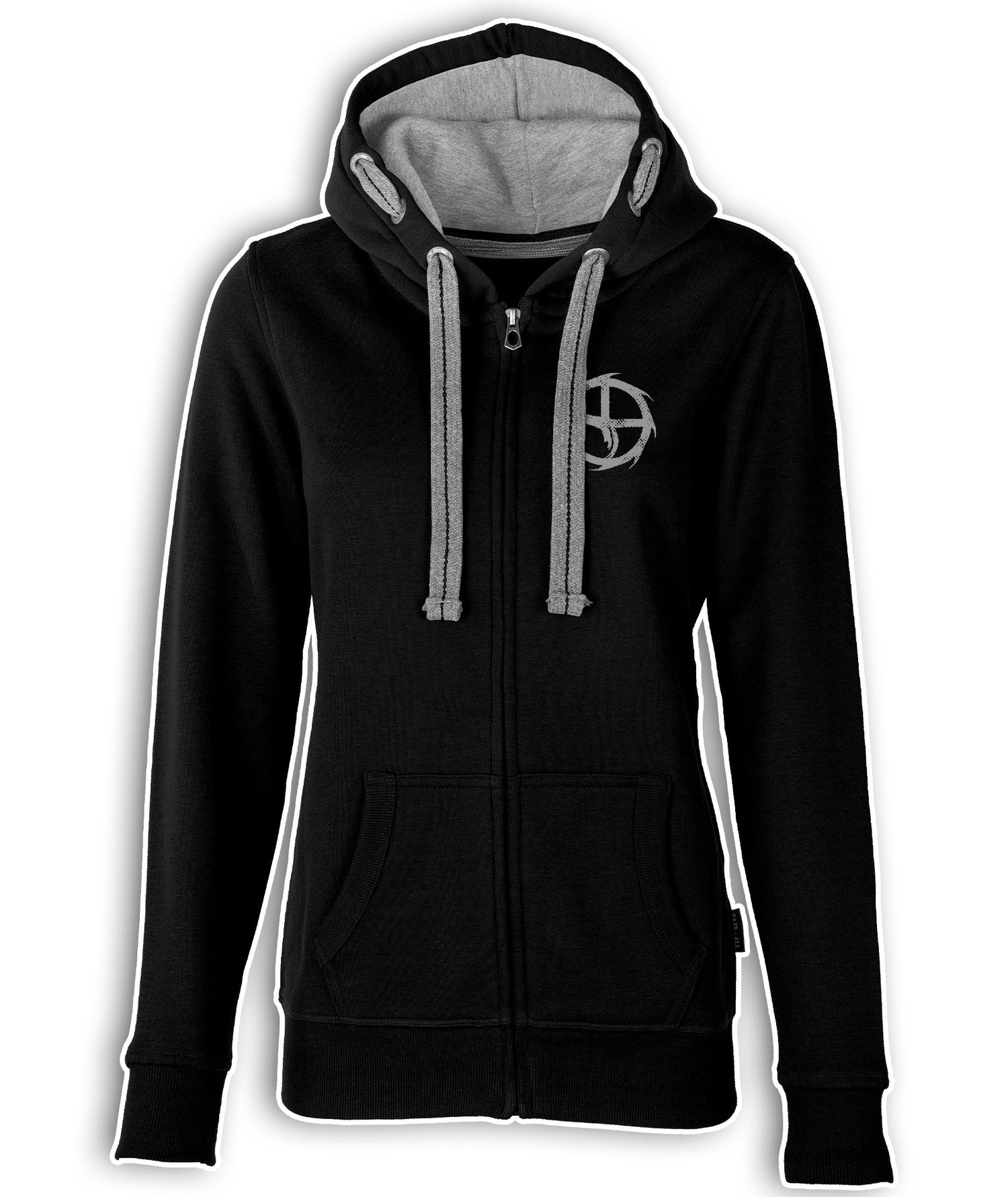 Women's Zip Hoodie Black / Grey